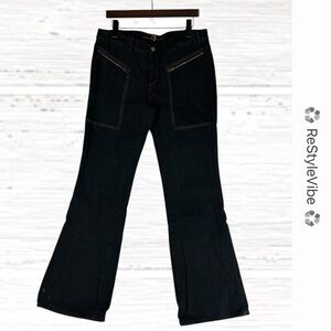 7 FOR ALL MANKIND Women’s Size 31 Denim Jeans Mid Rise Trouser Style Flare Fit